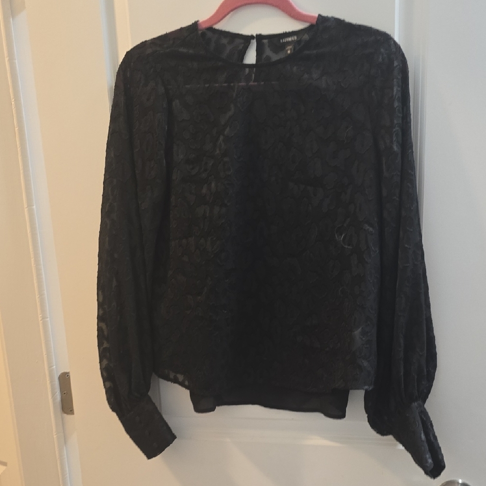 Express Black Leopard Print Blouse